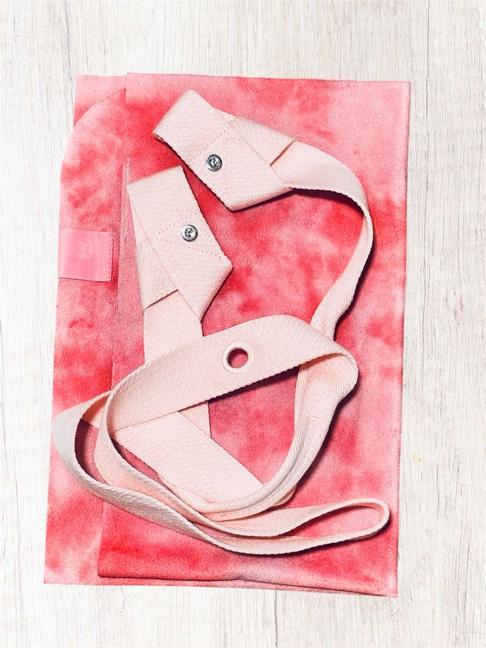 Set of Pink Lululemon Loop it Up Yoga Mat Strap & Microfibre Towel